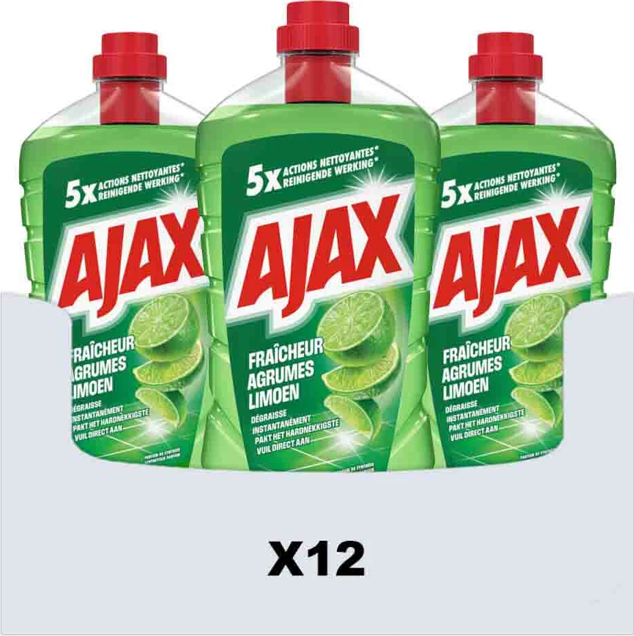 12x Ajax Allesreiniger Limoen 1,25 liter