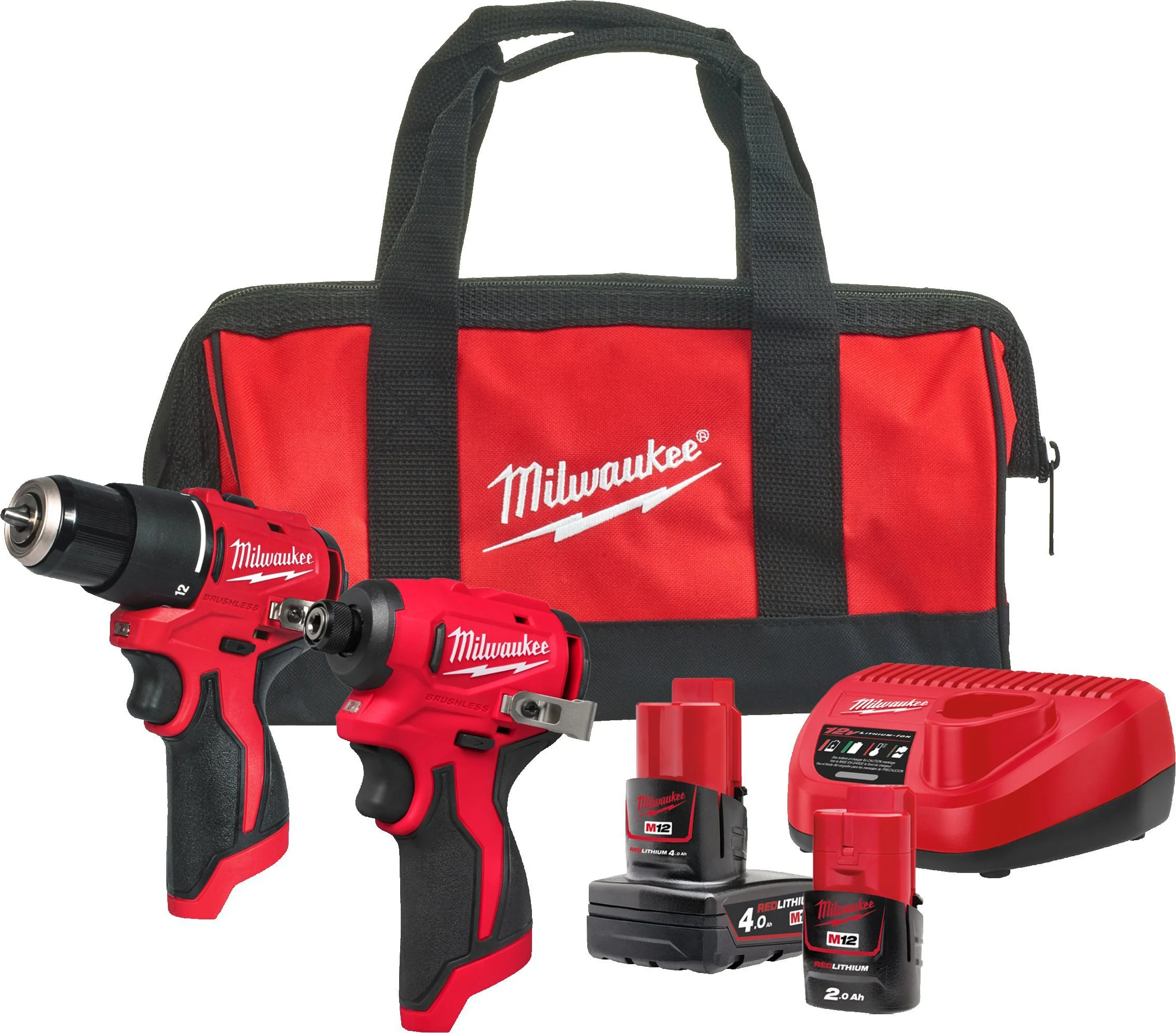 Milwaukee M12 BLPP2B-422B Accu combiset 2-delig (BLPDRC + BLIDRC) 12V 4.0Ah + 2.0Ah in tas - 4933500425