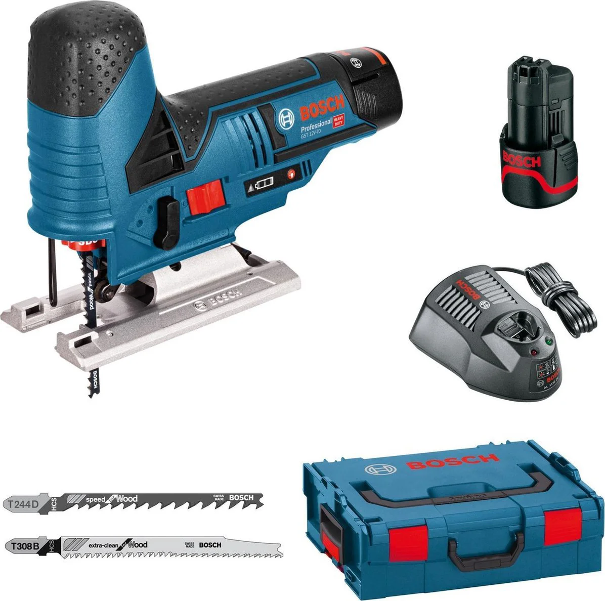 Bosch Professional GST 12V-70 Accu decoupeerzaag 12V 3.0Ah in L-Boxx - 06015A1005
