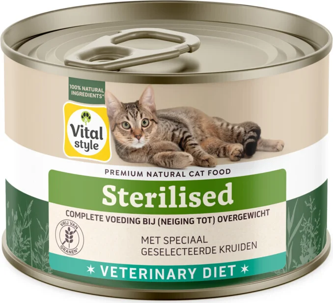 12x Vitalstyle Kattenvoer Blik Overgewicht 200 gr