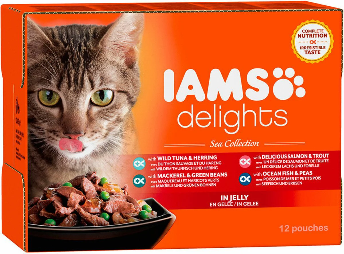IAMS Delights Sea Collection in Saus 12 x 85 gr