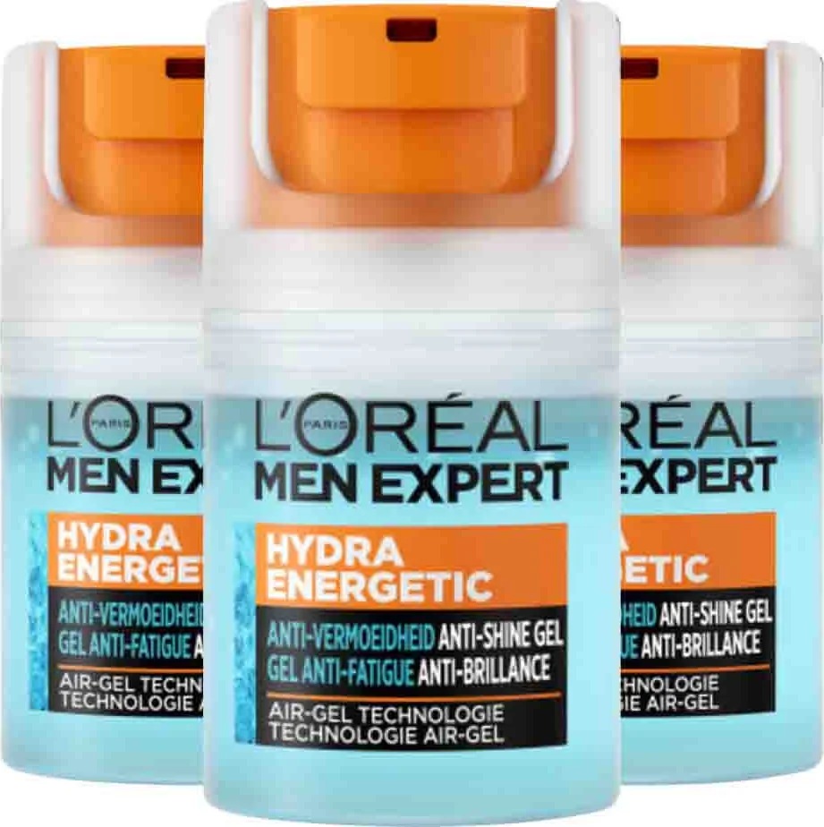 3x L'Oréal Men Expert Hydra Energetic Quenching Gel Matte Refreshing 50 ml