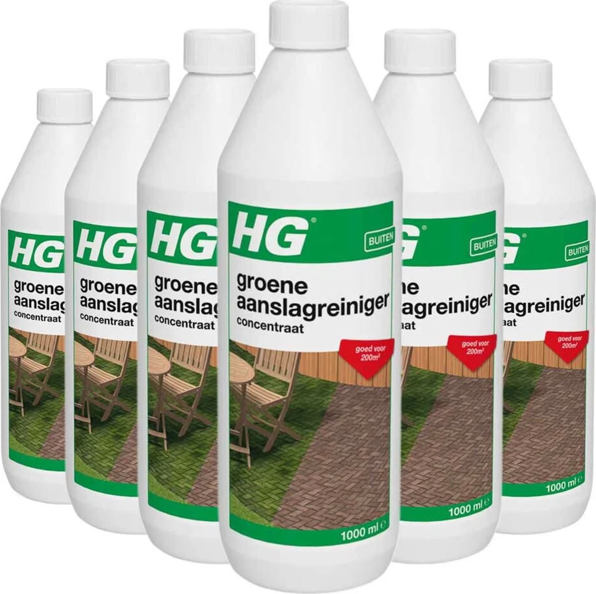 6x HG Groene Aanslagreiniger 1 liter