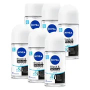 6x NIVEA Deodorant Roller Invisible Black en White Pure 50 ml