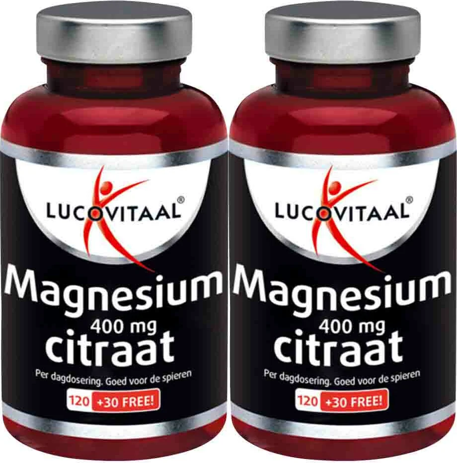 2x Lucovitaal Magnesium Citraat 400mg 150 tabletten