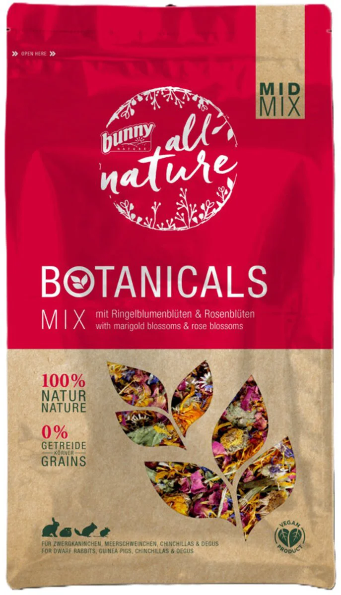 4x Bunny Nature Botanicals Mid Marigold Blossoms & Rose Blossoms 130 gr