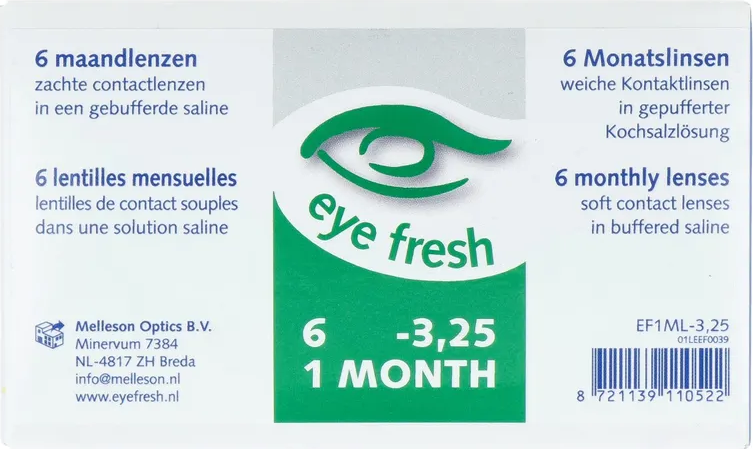 Eye Fresh -3,25 Getinte Zachte Maandlenzen 6ST