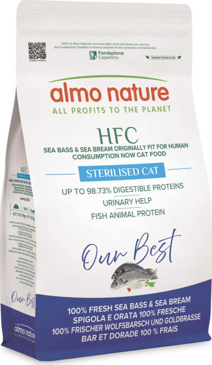 Almo Nature HFC Kattenvoer Droog Adult Zeebaars & Zeebrasem 1,2 kg