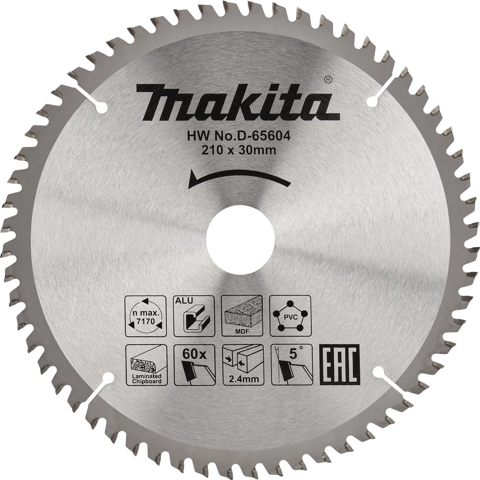 Makita Cirkelzaagblad Universeel | Ø 210mm Asgat 30mm 60T - D-65604