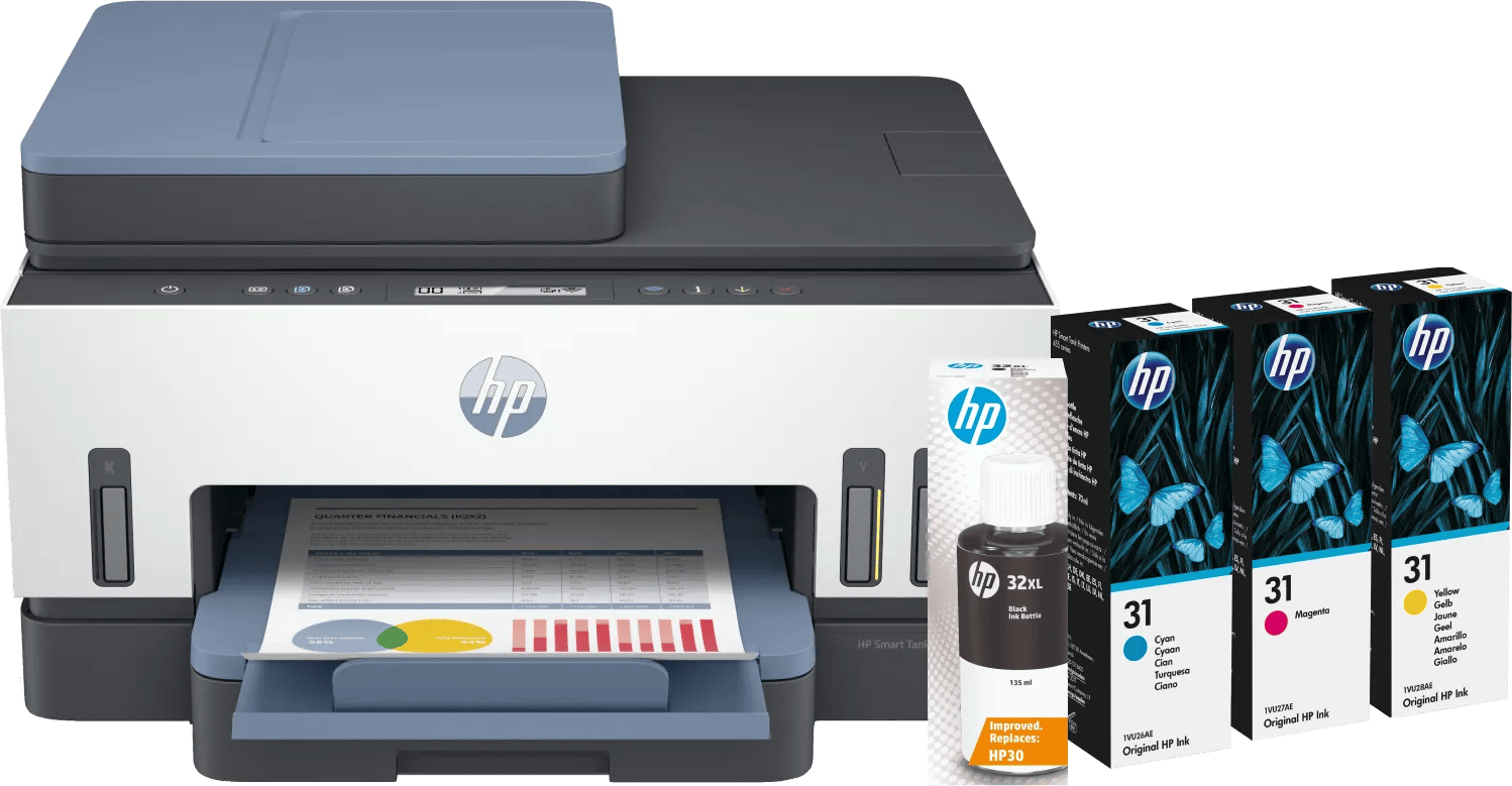 HP Smart Tank 7605 + 1 set extra inkt