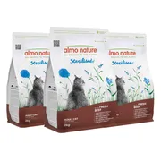 3x Almo Nature Kattenvoer Droog Sterilised Rund 2 kg