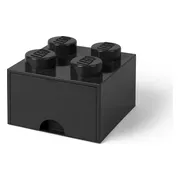 LEGO Zwarte opslagsteen met 4 noppen en een lade