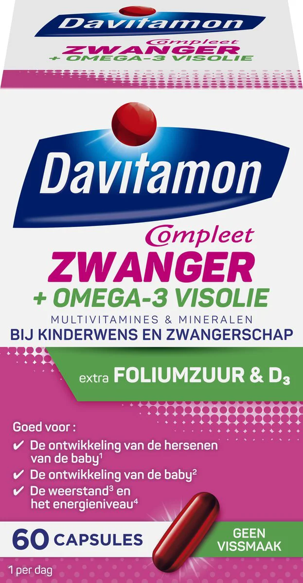 Davitamon Compleet Mama Omega-3 Visolie 60 capsules