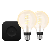 Philips Hue Filament White Ambiance Globe Duo pack + Bridge Pro