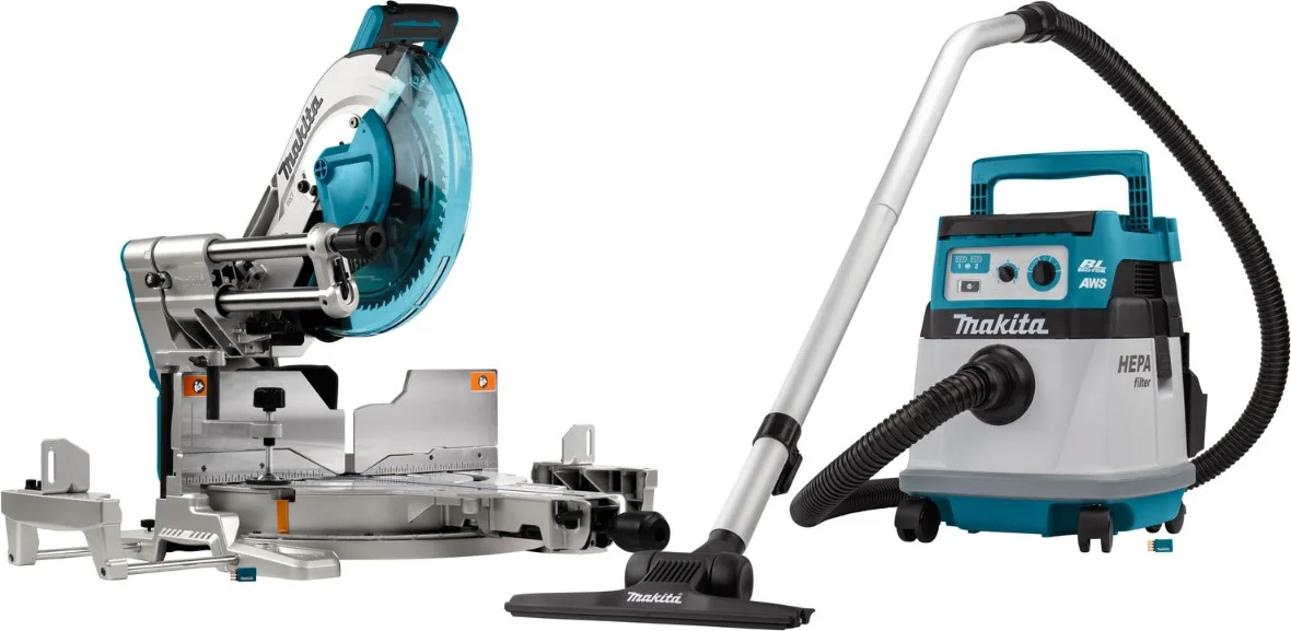 Makita DLX2380UX1 Accu Combiset DLS211 & DVC157 AWS 2x18V Basic Body