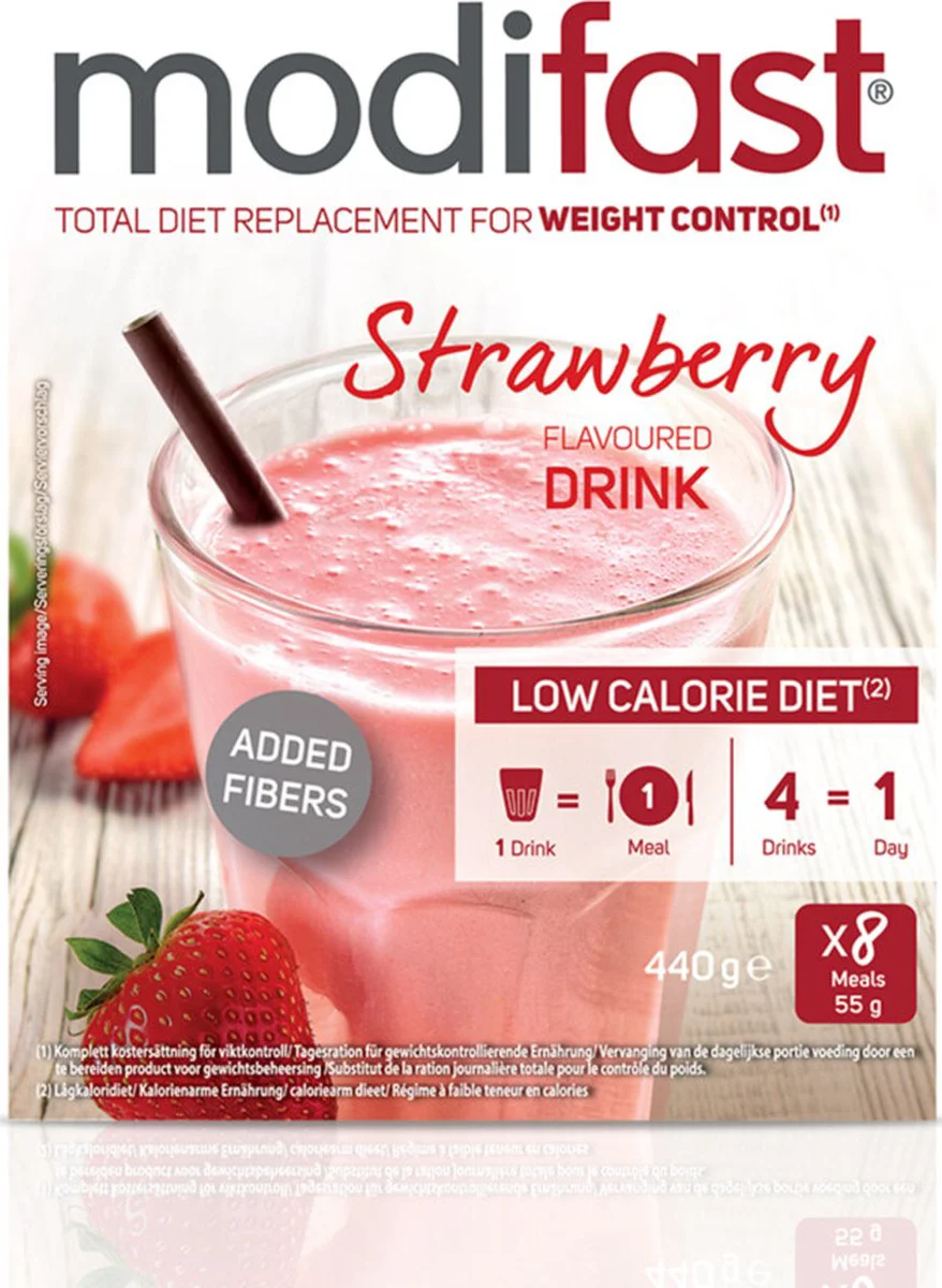 Modifast Weight Control Milkshake Aardbei 8 x 55 gr