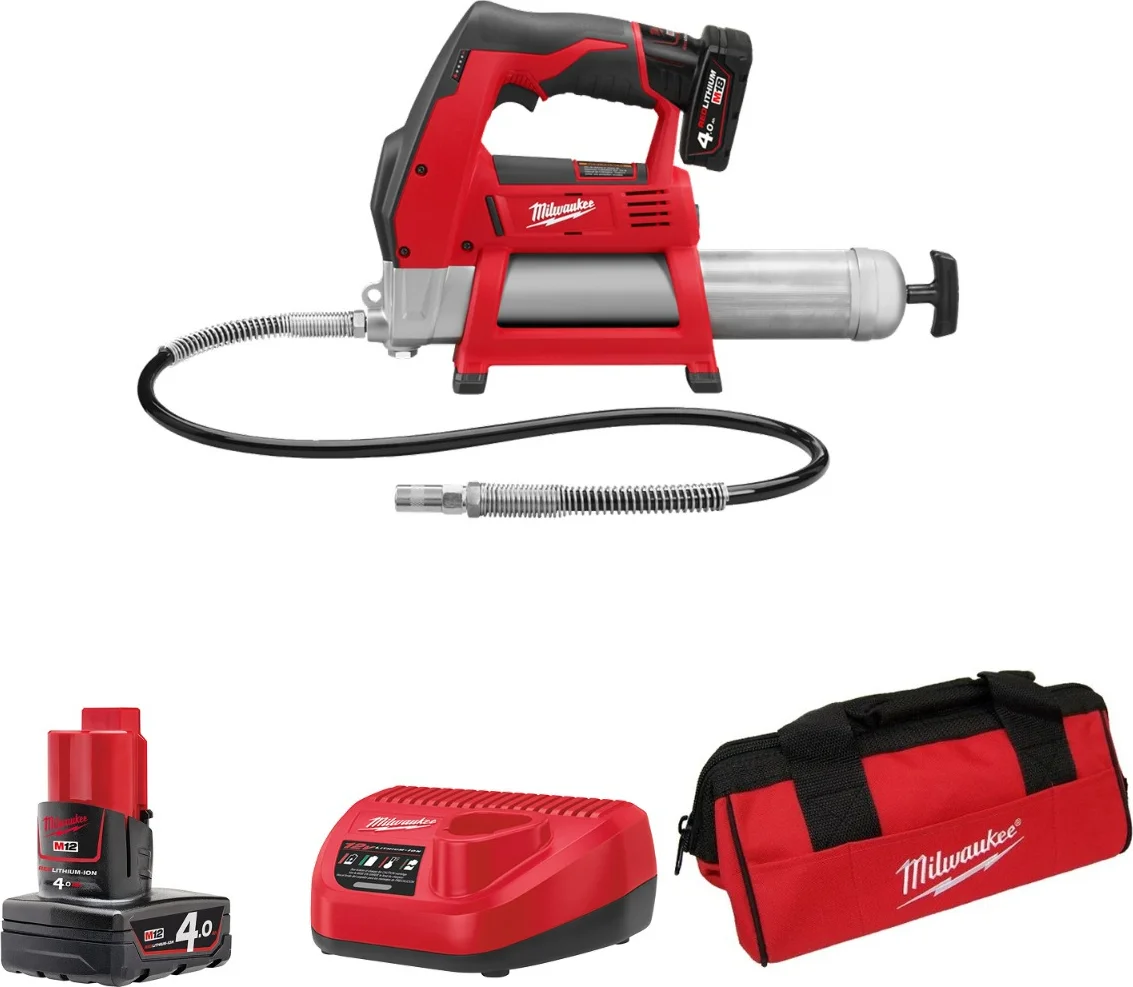 Milwaukee M12 GG-401B Accu vetspuit 12V 4.0Ah in tas - 4933441675