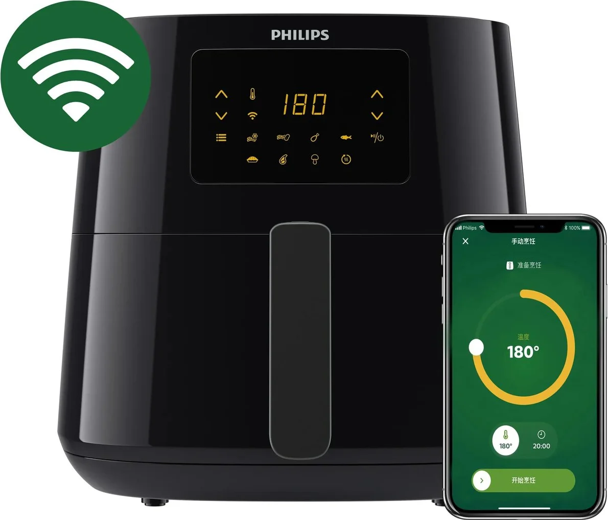 Philips Essential Connected 5000 Series - HD9280/70 - 6,2 liter (XL) - Rapid Air-technologie - 7 ingestelde programma's - Quickclean