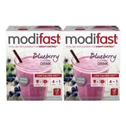 2x Modifast Weight Control Milkshake Blueberry 8 x 55 gr