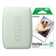 Instax Mini Link 3 Sage Green + Fujifilm Instax Mini Colorfilm Glossy (20 stuks)