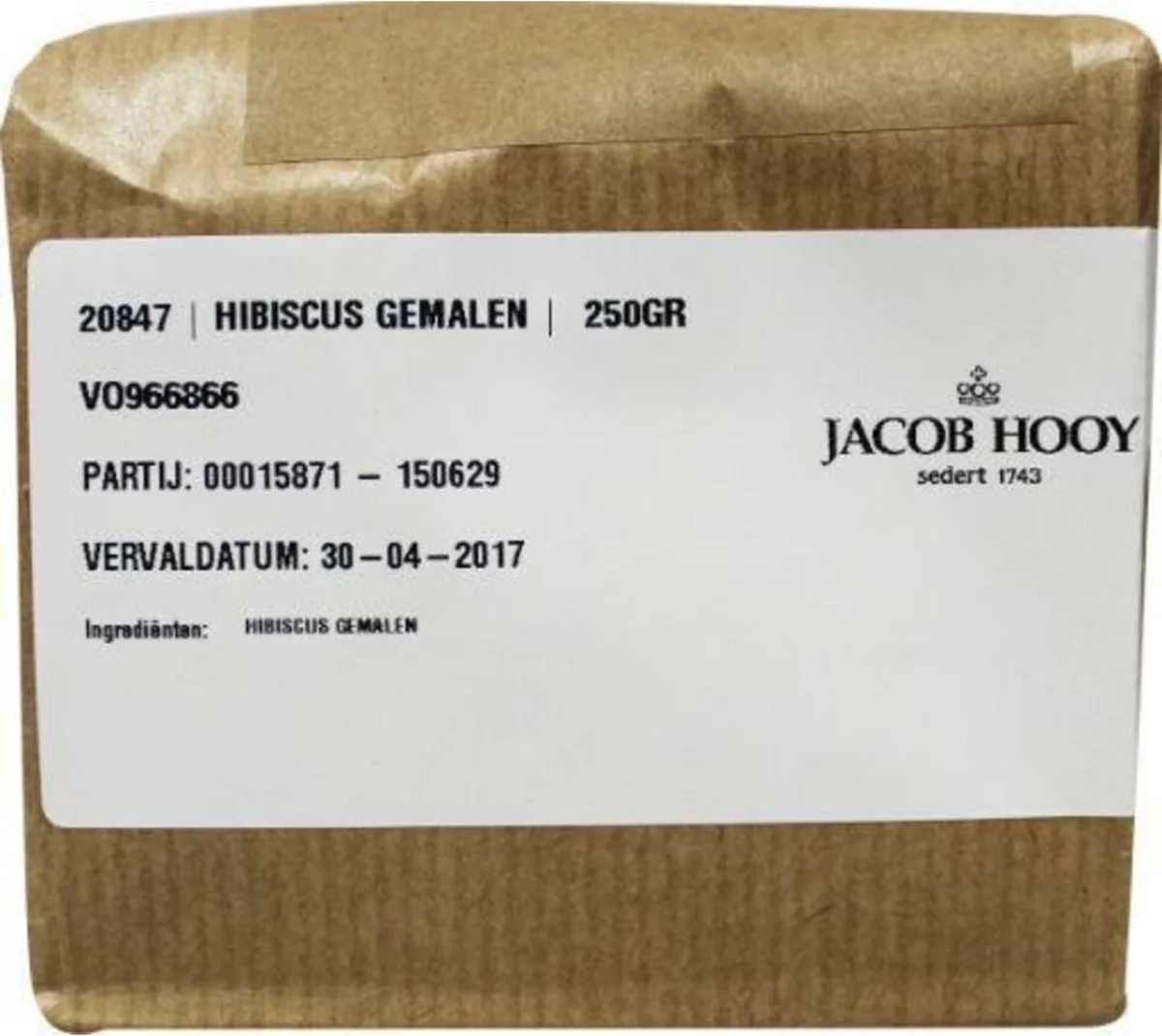 Jacob Hooy Hibiscus Gemalen 250GR