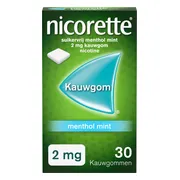 Nicorette Suikervrij Kauwgom 2 mg Menthol Mint 30ST
