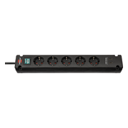 Brennenstuhl stekkerdoos 5-voudig met 2 USB C-laadpoorten (stekkerdoos USB C met schakelaar en 3m kabel, verdeeldoos voor wandmontage)