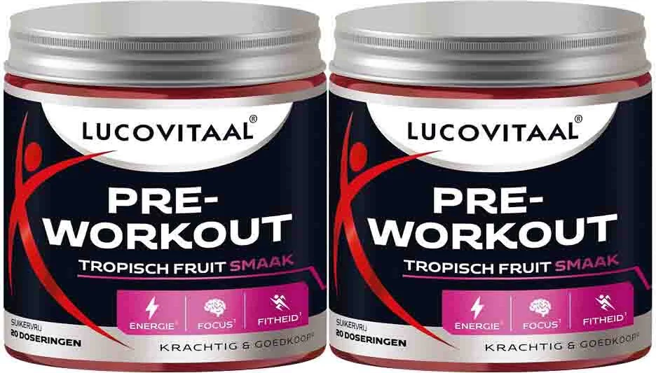 2x Lucovitaal Pre-Workout Tropisch Fruit 200 gr