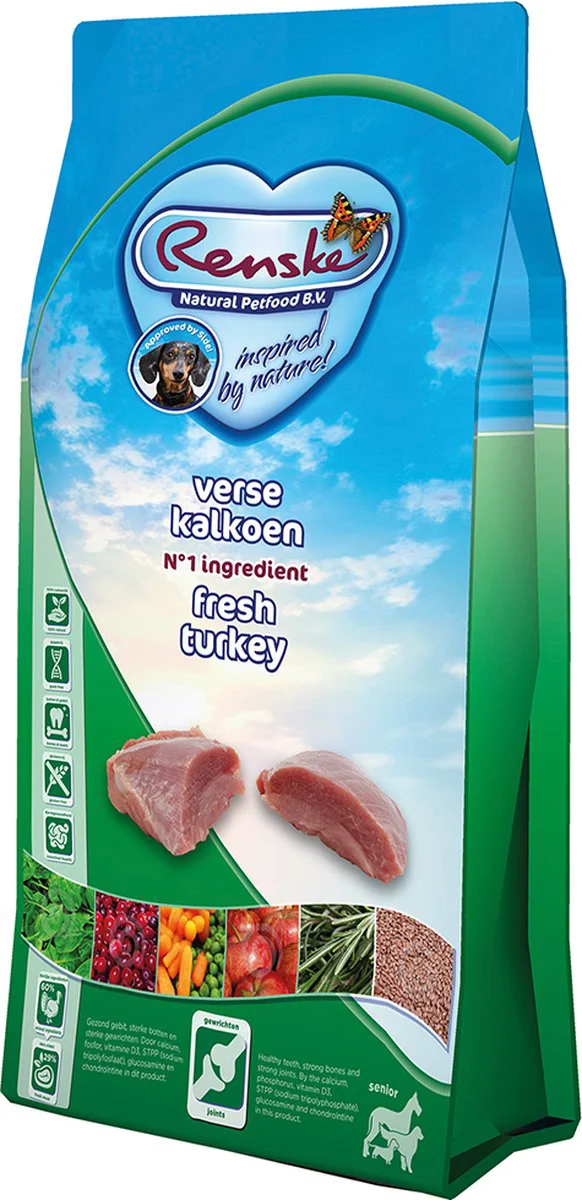 Renske Super Premium Graanvrij Senior Hondenvoer Kalkoen 2 kg