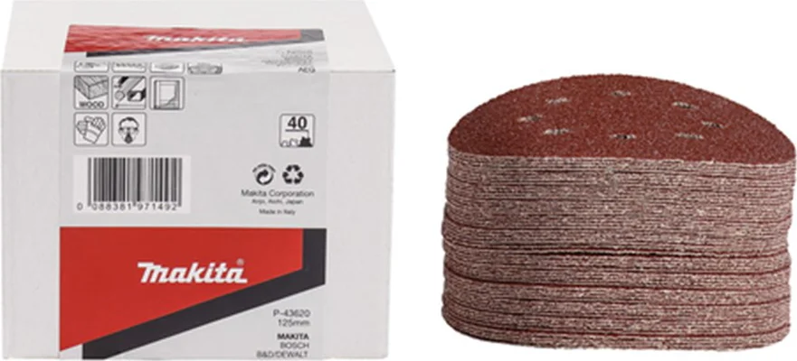 Makita P-43620 Schuurschijf 125mm K40 Red Velcro