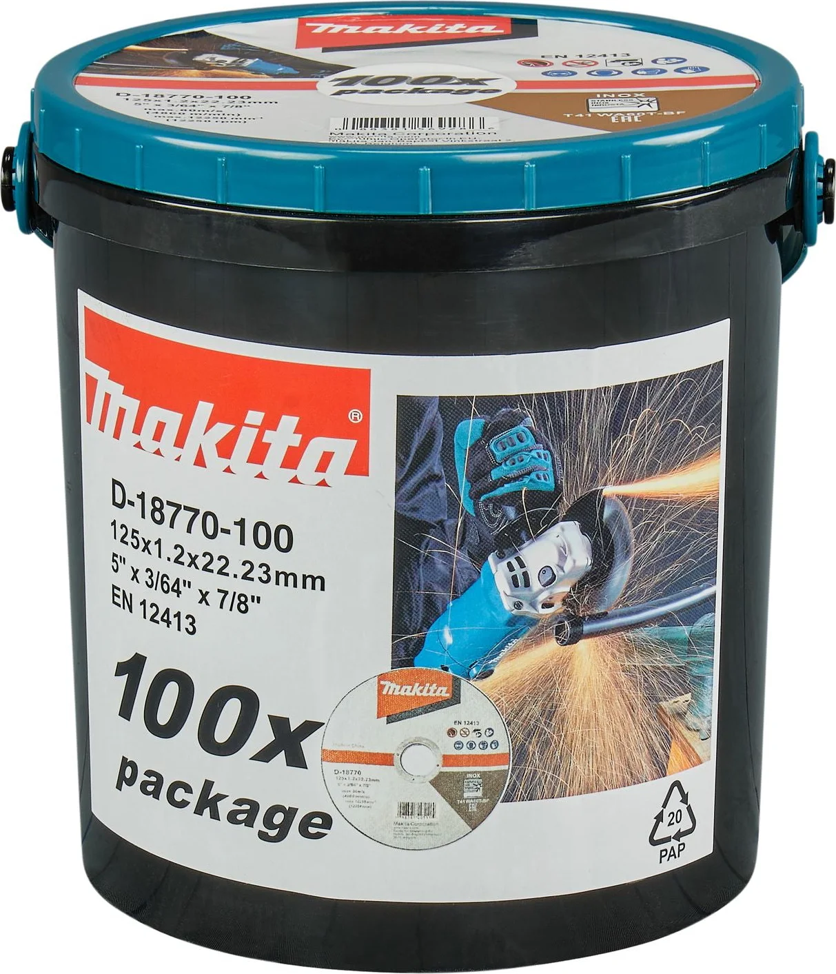 Makita D-18770-100 Doorslijpschijf RVS 125mm VE=100 in emmer