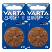 2x Varta Gehoorbatterij Gehoorapparaat 312 Blister 6 stuks