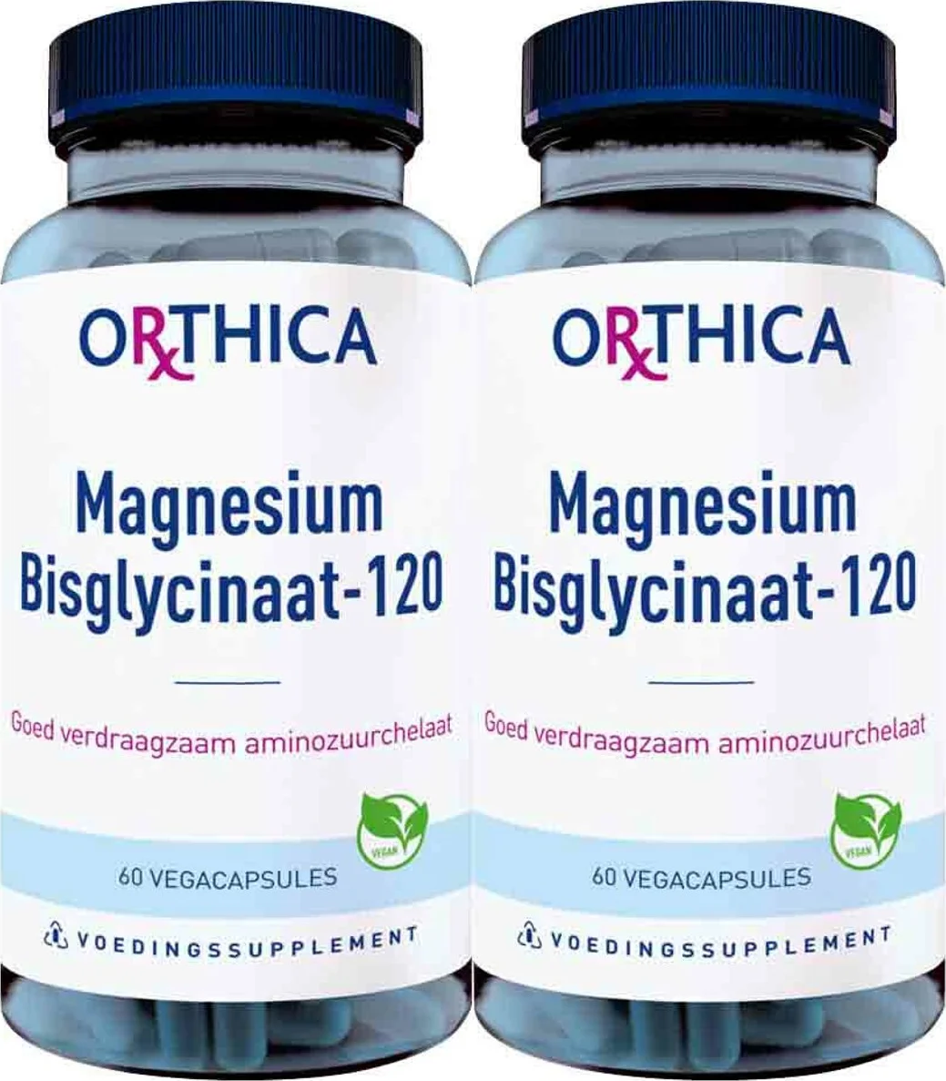 2x Orthica Magnesium Bisglycinaat-120 60 capsules