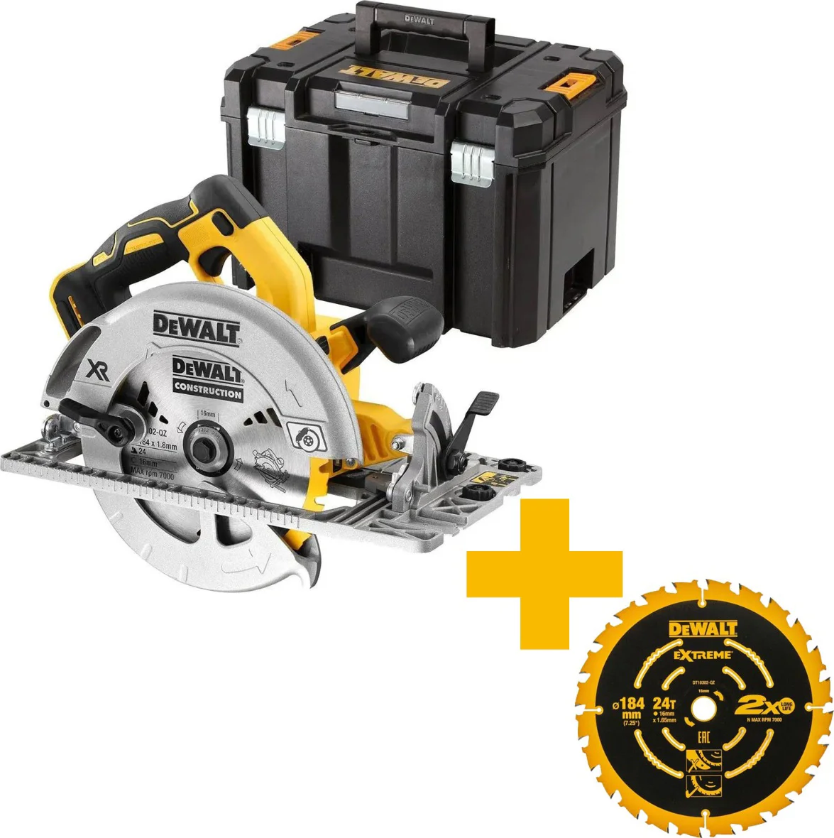 DeWALT DCS572NT Accu cirkelzaag 184mm 18V XR Basic Body in TSTAK