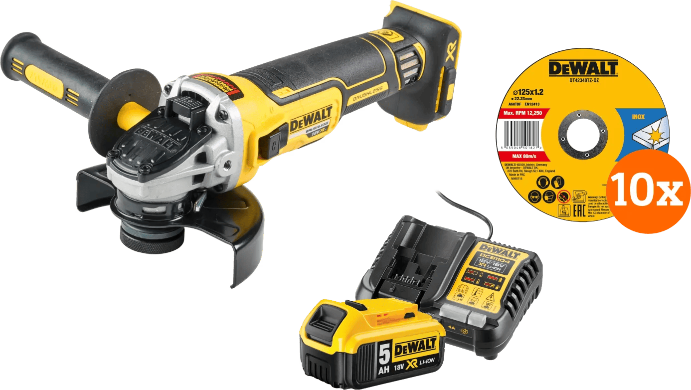 DeWalt DCG405NT-XJ 5,0 Ah Accu Compleet Pakket