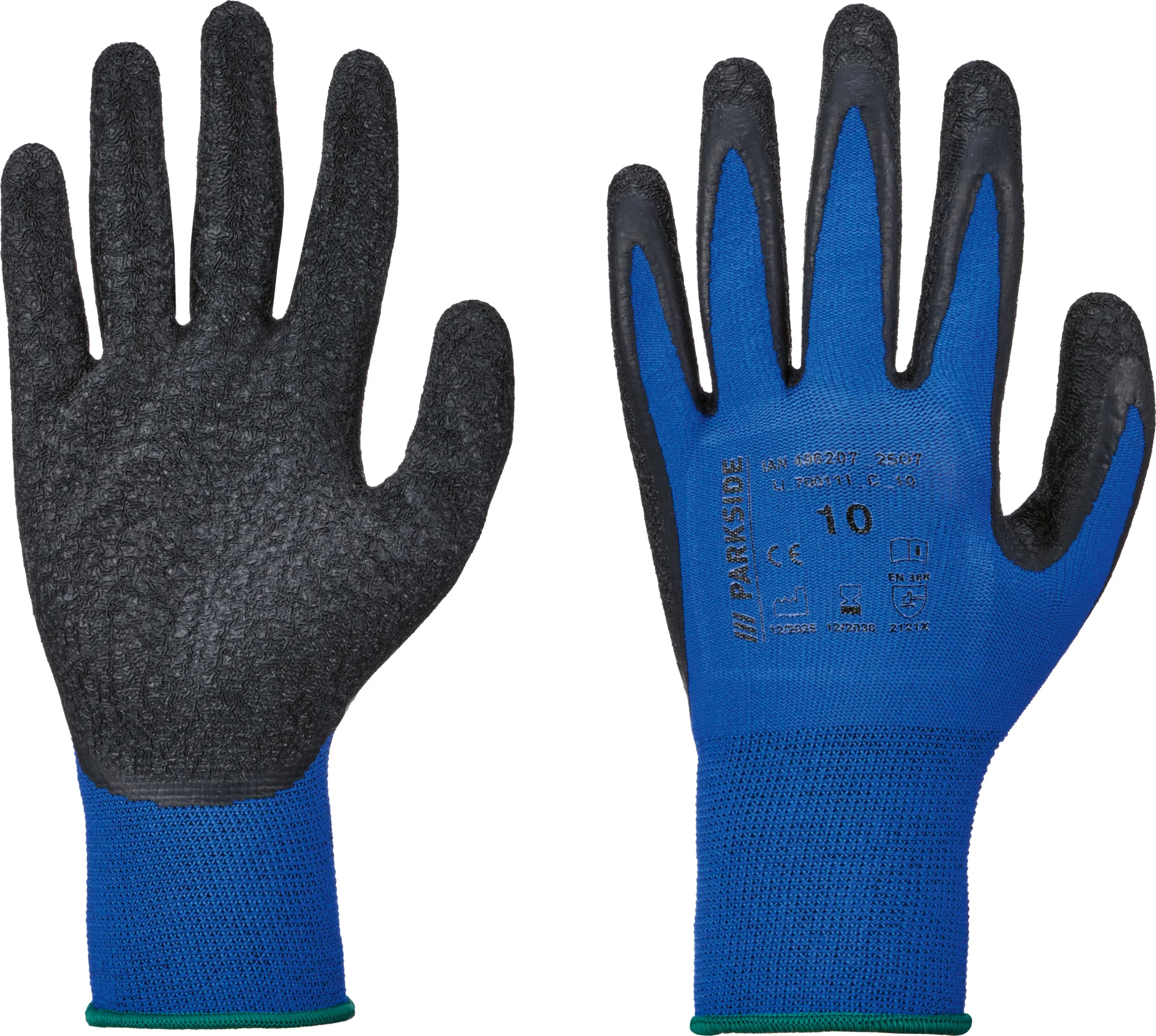 PARKSIDE Werkhandschoenen met latex coating (Blauw, 10)
