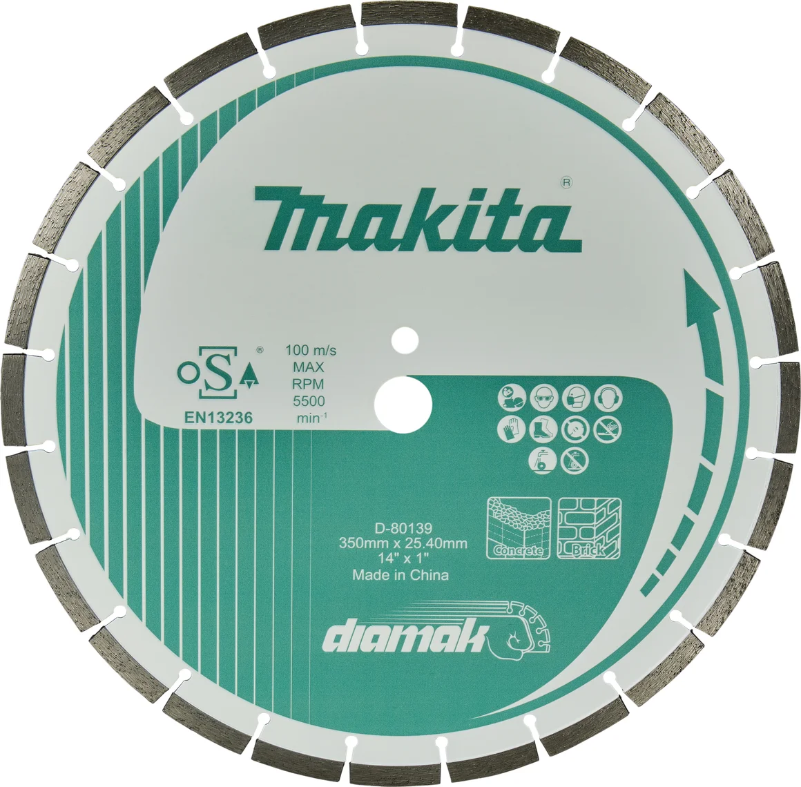 Makita D-80139 Diamantschijf | 350 x 25,4 x 3,2 mm