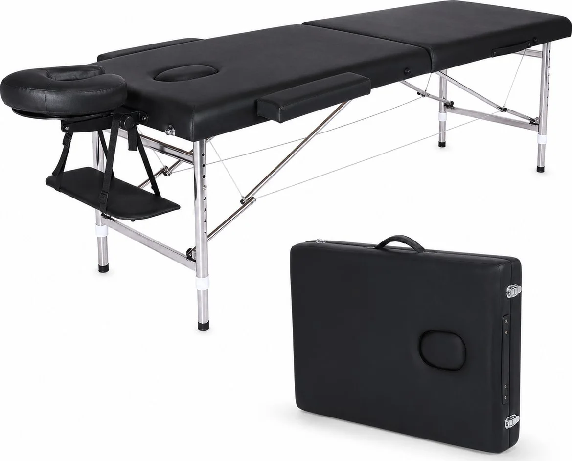 Livista® Multifunctionele Massagetafel - Opvouwbaar - Hoogwaardig Schuim - Verstelbare Hoogte (8 standen) - Draagvermogen 250KG - Inclusief Opbergtas - Zwart