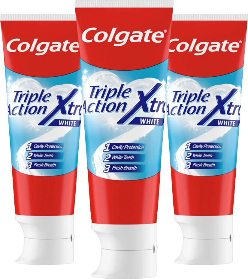 3x Colgate Tandpasta Triple Action Xtra White 75 ml