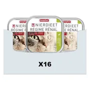 16x Beaphar Nierdieet Kattenvoer Nat Eend 100 gr