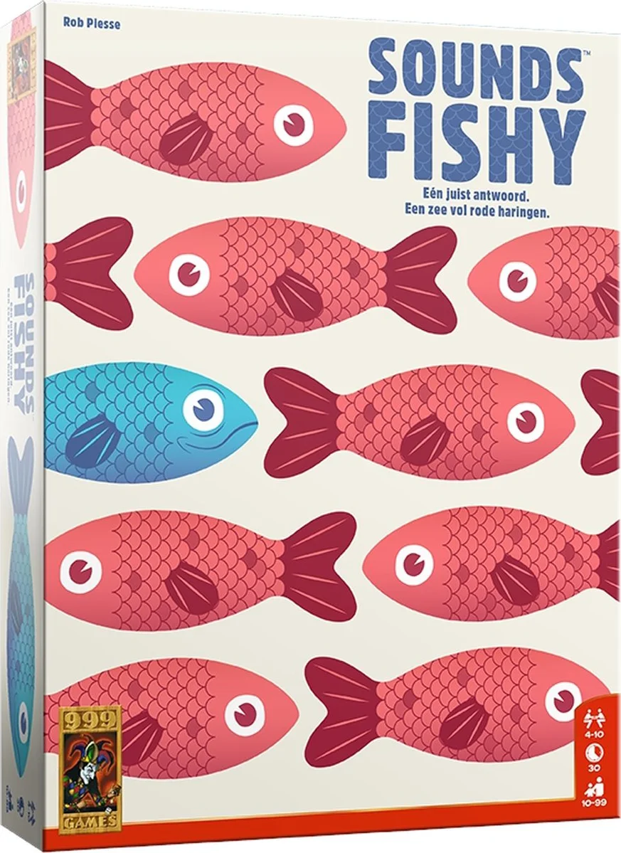 999 Games - Sounds Fishy - Partyspel - Kun jij je pokerface bewaren? - Gezelschapsspel - Nederlandstalig - Klein cadeautje