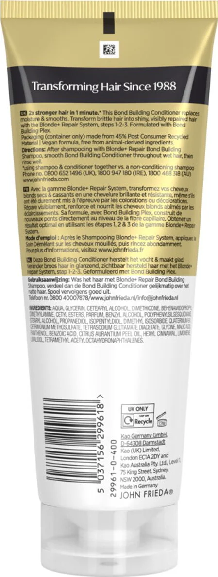 John Frieda Blonde+ Bond Building Conditioner 250ML