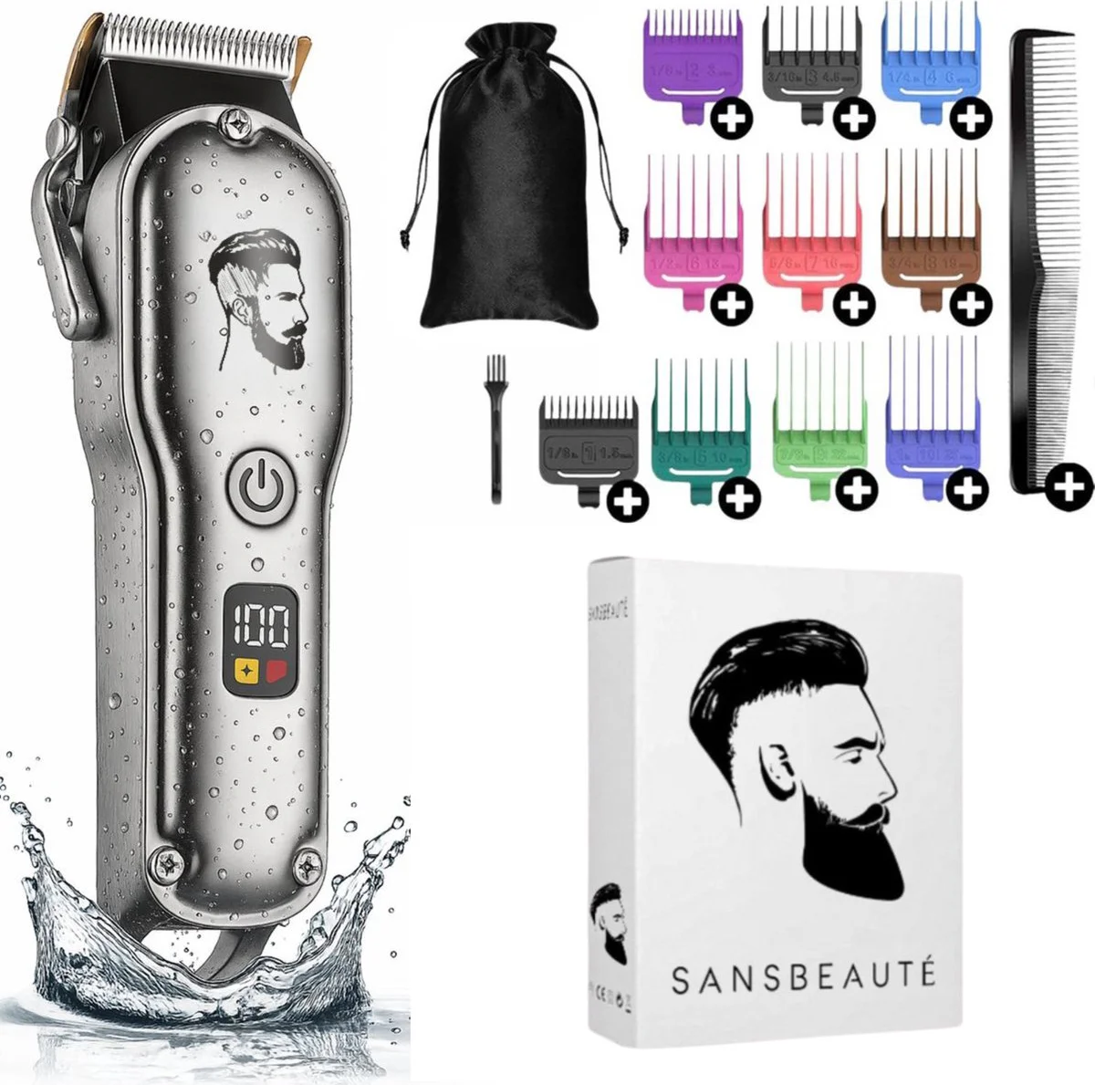 Professionele Draadloze Tondeuse - Tondeuse Mannen Hoofdhaar - Cheveux Haar - Haartrimmer - Kapper Haar Machine - Haartondeuse - Baard - Barber Set - Barbe Hair Clipper - Kapper Trimmer - Kappersset