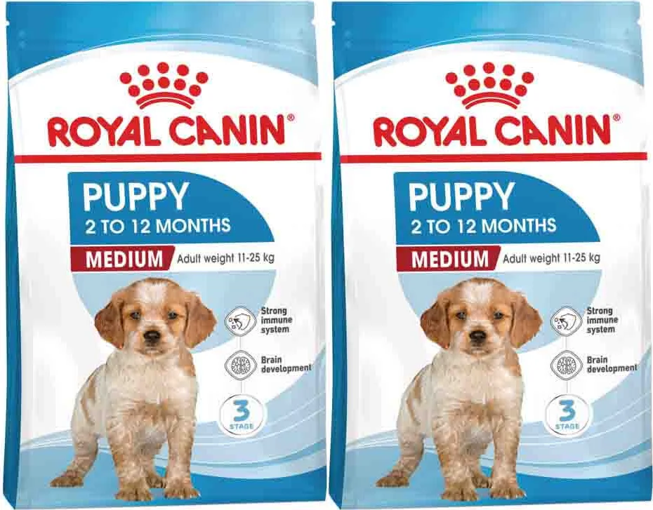 2x Royal Canin Puppy Hondenvoer Medium 4 kg