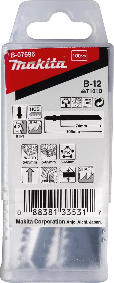 Makita B-07696 T 101 D Decoupeerzaagblad voor Hout & Kunststof VE=100