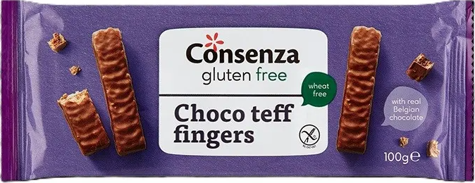 Consenza Gluten Free Choco Teff Fingers 108GR