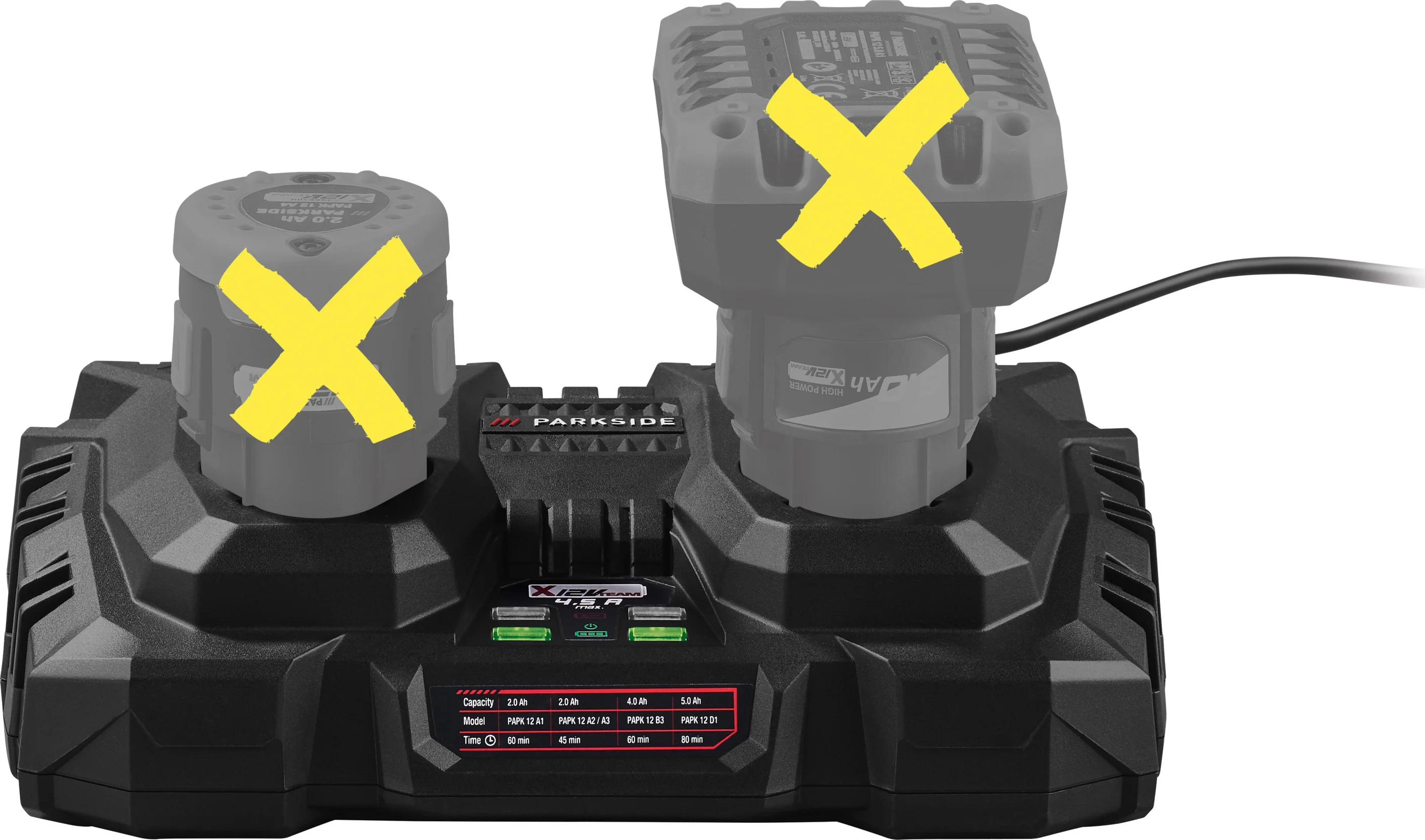 PARKSIDE Dubbele acculader 12 V - 4,5 A