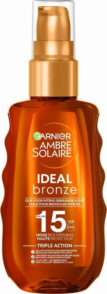 6x Garnier Ambre Solaire Ideal Bronze Beschermende Zonneolie SPF 15 150 ml