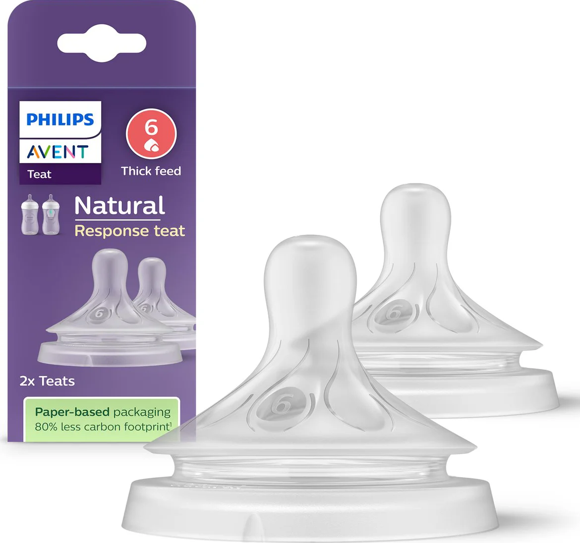 Philips Avent Flesspeen Natural Response Flow 6 Papspeen 2 stuks