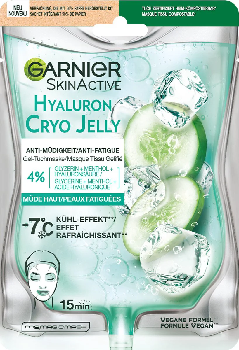 Garnier SkinActive Hyaluron Cryo Jelly Anti-vermoeidheid Sheet Masker